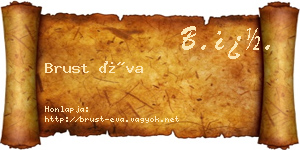 Brust Éva névjegykártya